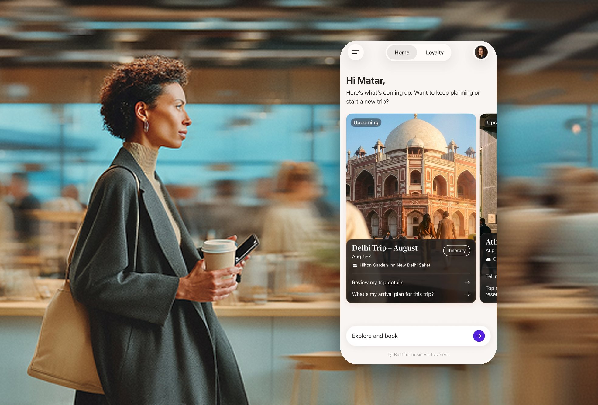 Navan Edge, AI travel assistant on mobile