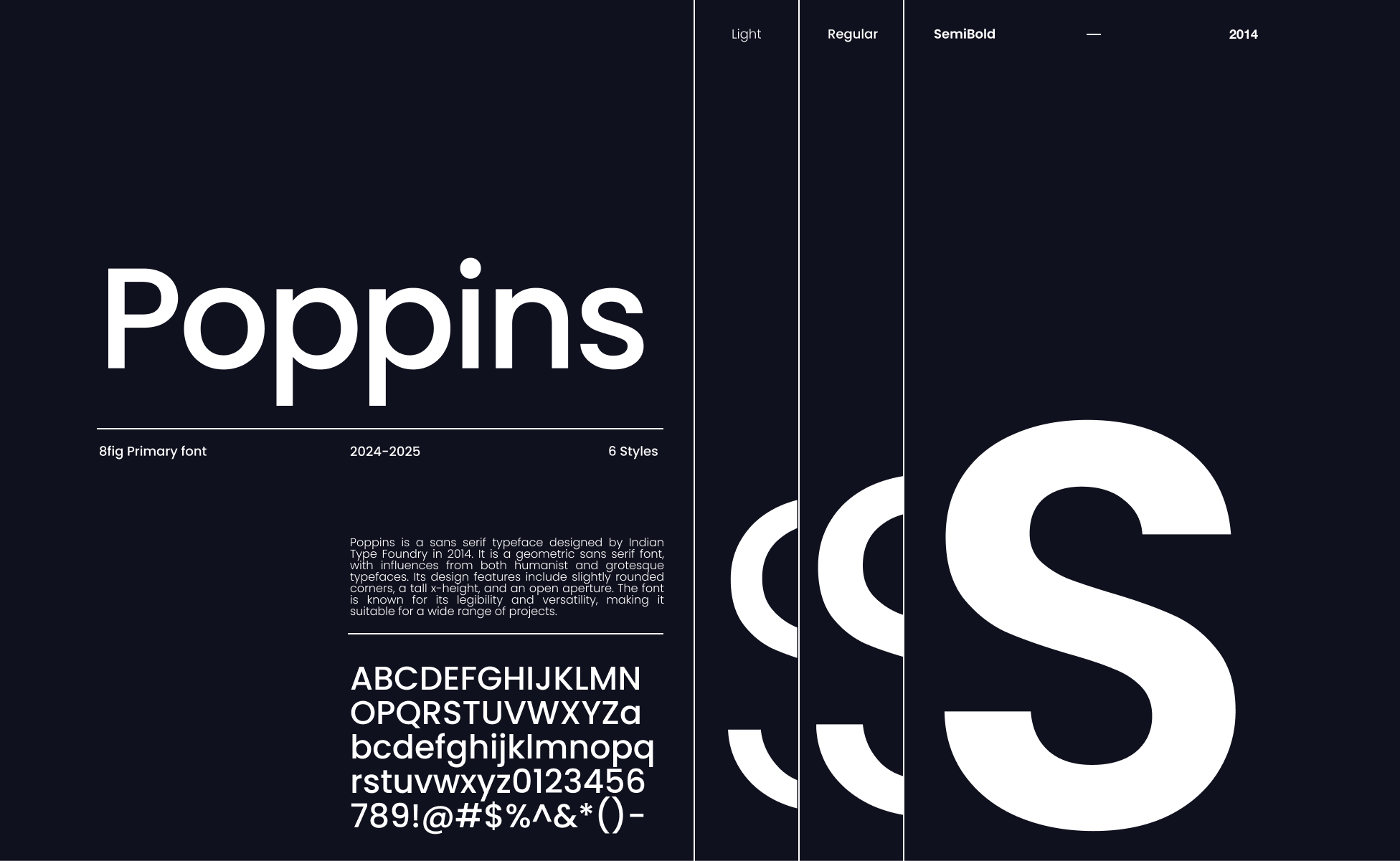 Poppins primary typeface