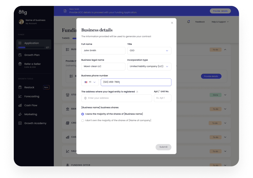 8fig business details form
