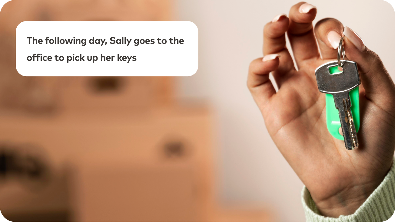 Sally picks up her keys