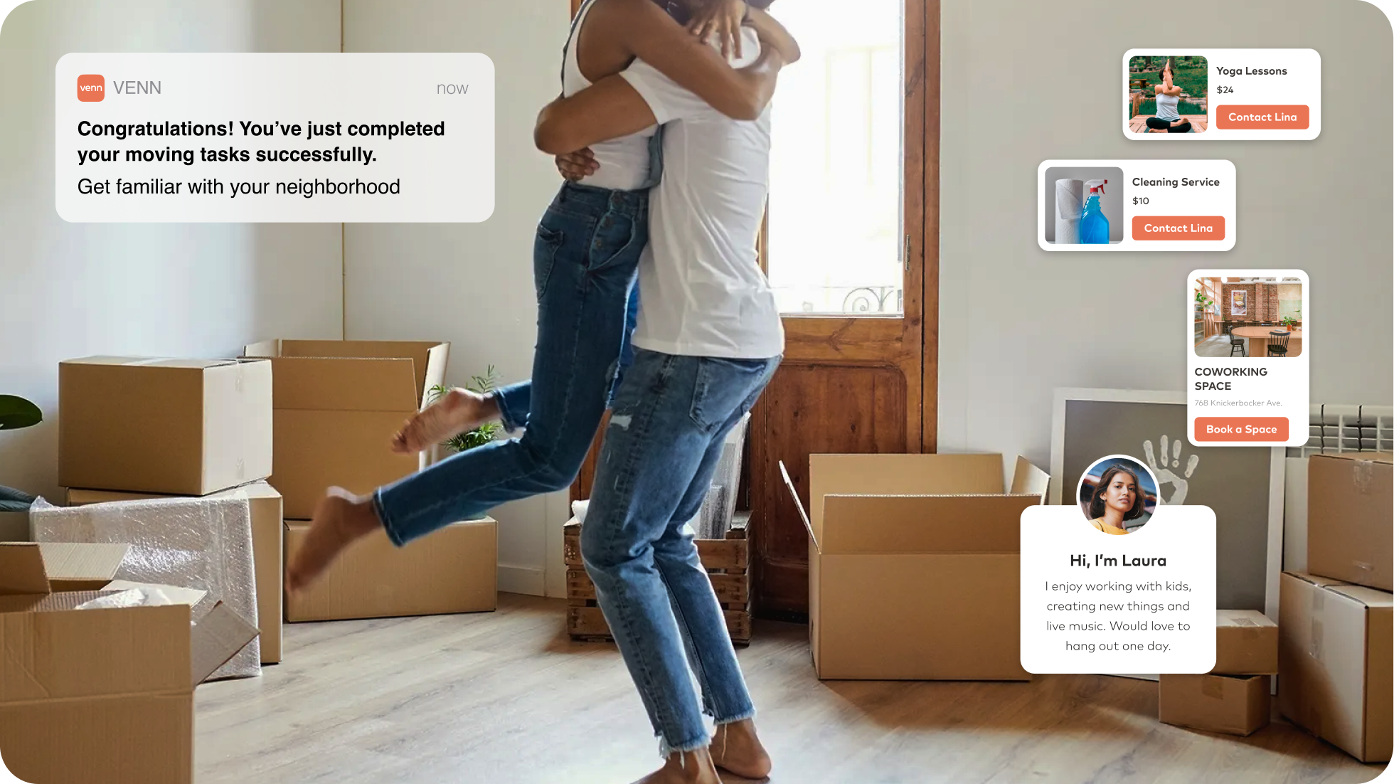 Venn's app services and neighbors